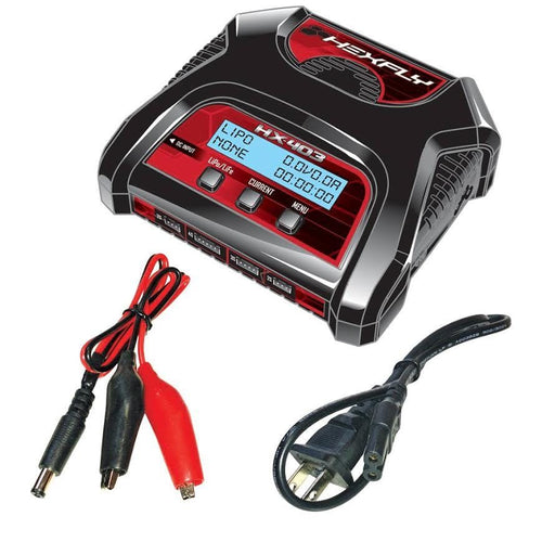 Redcat Racing Hexfly HX-403 Dual Port 2S, 3S, 4S AC/DC LiPo LiFe Battery Charger HX-403 - RedcatRacing.Toys