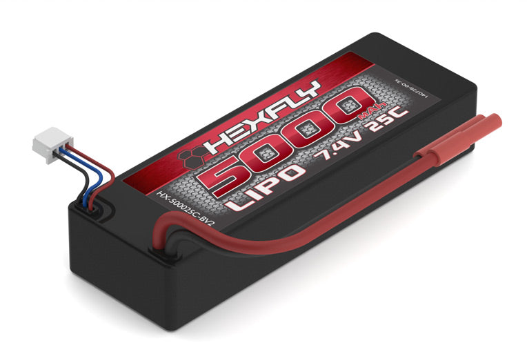 Redcat Racing  HEXFLY LIPO Battery , 5000mAh  25c  7.4V (138.5mm x 46.5mm x 23.5mm) HX-500025C-BV2 - RedcatRacing.Toys