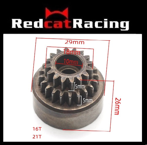 Redcat.Toys 02023S Steel Two Speed Clutch Bell Double Gears for 1/10 HSP 94122/94166 Redcat