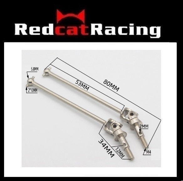 Redcat.Toys 02106 steel universal shaft 2 pcs silver 102015 for Redcat HSP Exceed