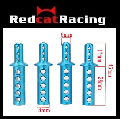 Redcat.Toys 08047B Blue Aluminum Body Mount 4 Pieces Volcano S30 EPX/EPX PRO