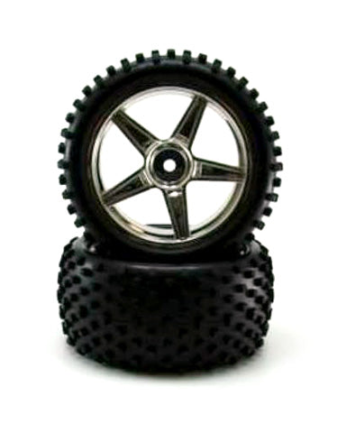 Redcat Racing 06026c Chrome rear wheels and tires 2pcs 06026c - RedcatRacing.Toys