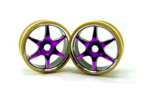 Redcat Racing 81036PP Chrome & purple 6 spoke wheels (2pcs)(plastic) 81036pp - RedcatRacing.Toys