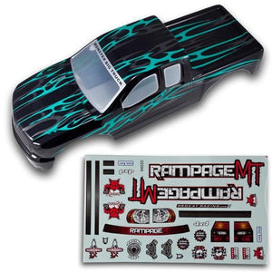 Redcat Racing 50910 1/5 Truck Body, Black with Green Flames 50910 - RedcatRacing.Toys