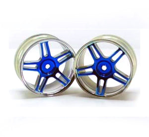 Redcat Racing 02228pb Chrome 5 spoke split spoke blue anodized wheels 2 pcs - RedcatRacing.Toys