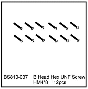 Redcat Racing BS810-037 Button Head Machine Screw, Hex (4*8mm) - RedcatRacing.Toys