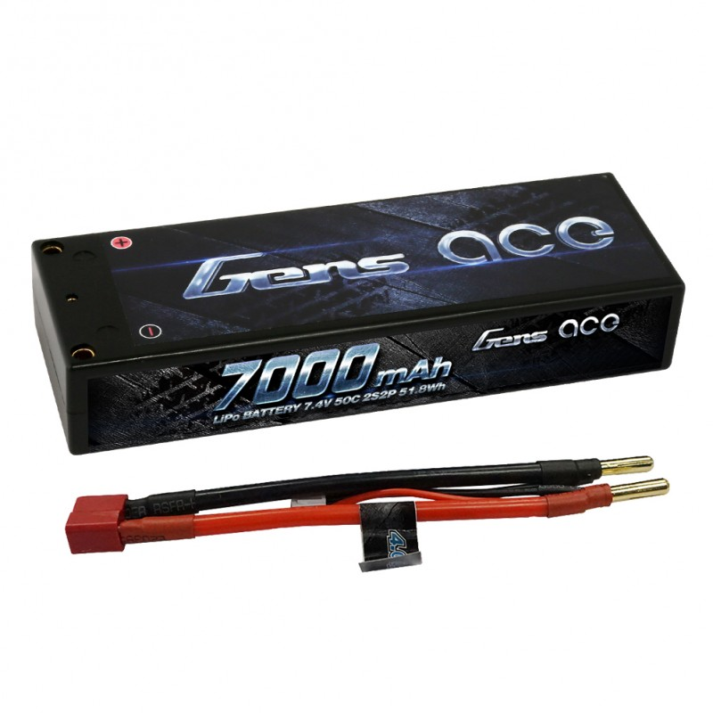 Redcat Racing Gens ace 7000mAh 7.4V 50C 2S2P HardCase Lipo Battery Pack GA-700050C - RedcatRacing.Toys