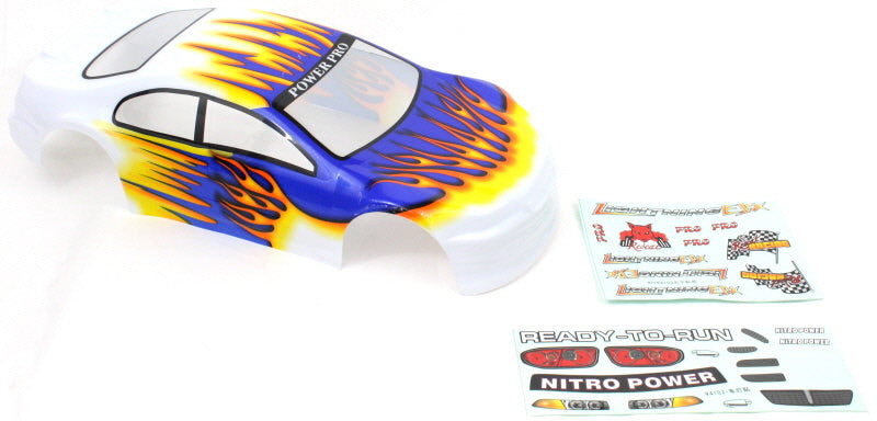Redcat Racing 1/10 200mm Onroad Car Body White Orange and Blue 01018 - RedcatRacing.Toys