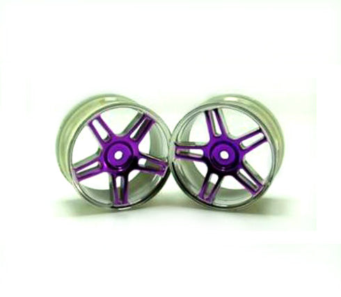 Redcat Racing 02228pp Chrome 5 spoke split spoke purple anodized wheels 2 pcs - RedcatRacing.Toys
