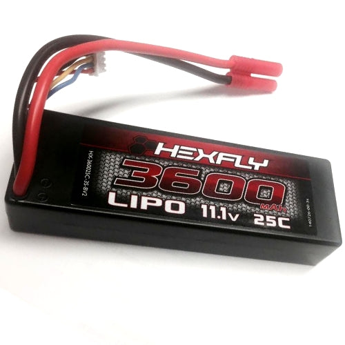 Redcat Racing LIPO Battery , 3600mAh  25c  11.1V (138.5mm x 46.5mm x 23.5mm) HX-360025C-3S-BV2 - RedcatRacing.Toys