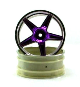 Redcat Racing Chrome front 5 spoke purple anodized wheels 2 pcs 06008pp * DISCONTINUED - RedcatRacing.Toys