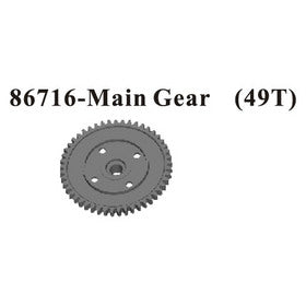 Redcat Racing Steel 49t Spur Gear  MONSOON XTR 86716 - DISCONTINUED - RedcatRacing.Toys