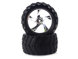 Redcat Racing 28663V Tire and Chrome Rim for Monster Truck 2P - RedcatRacing.Toys