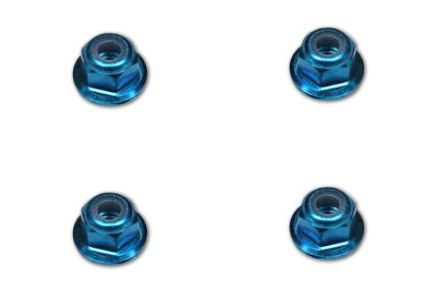 Redcat Racing Aluminum Nylon M4 Locknut, Blue (4pcs) 122049 / 02190B - RedcatRacing.Toys