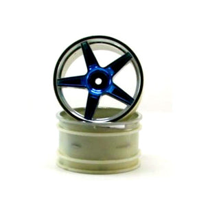 Redcat Racing  Chrome rear 5 spoke blue anodized rims 2 pcs 06024pb - RedcatRacing.Toys