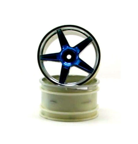 Redcat Racing  Chrome rear 5 spoke blue anodized rims 2 pcs 06024pb - RedcatRacing.Toys