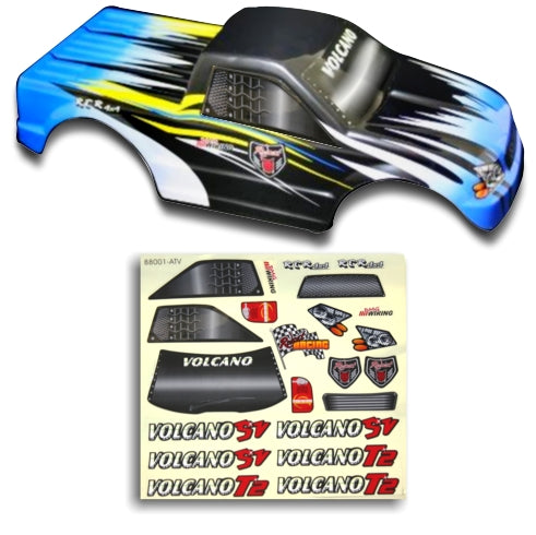 Redcat Racing 25188-4 1/10 Truck Body Blue and Black Flame  25188-4 - RedcatRacing.Toys
