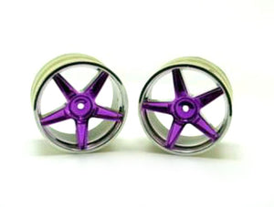 Redcat Racing Chrome rear 5 spoke purple anodized wheels 2 pcs 06024pp - RedcatRacing.Toys